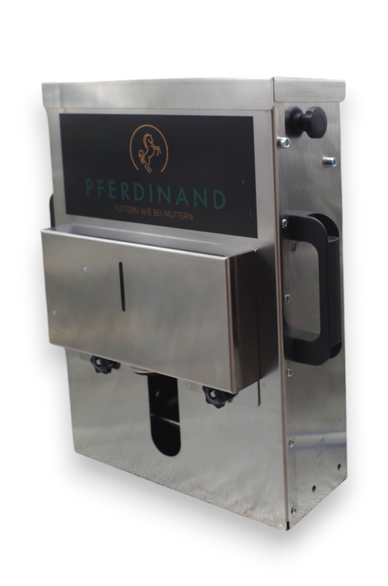 Futterautomat aus Edelstahl "Pferdinand Mono"
