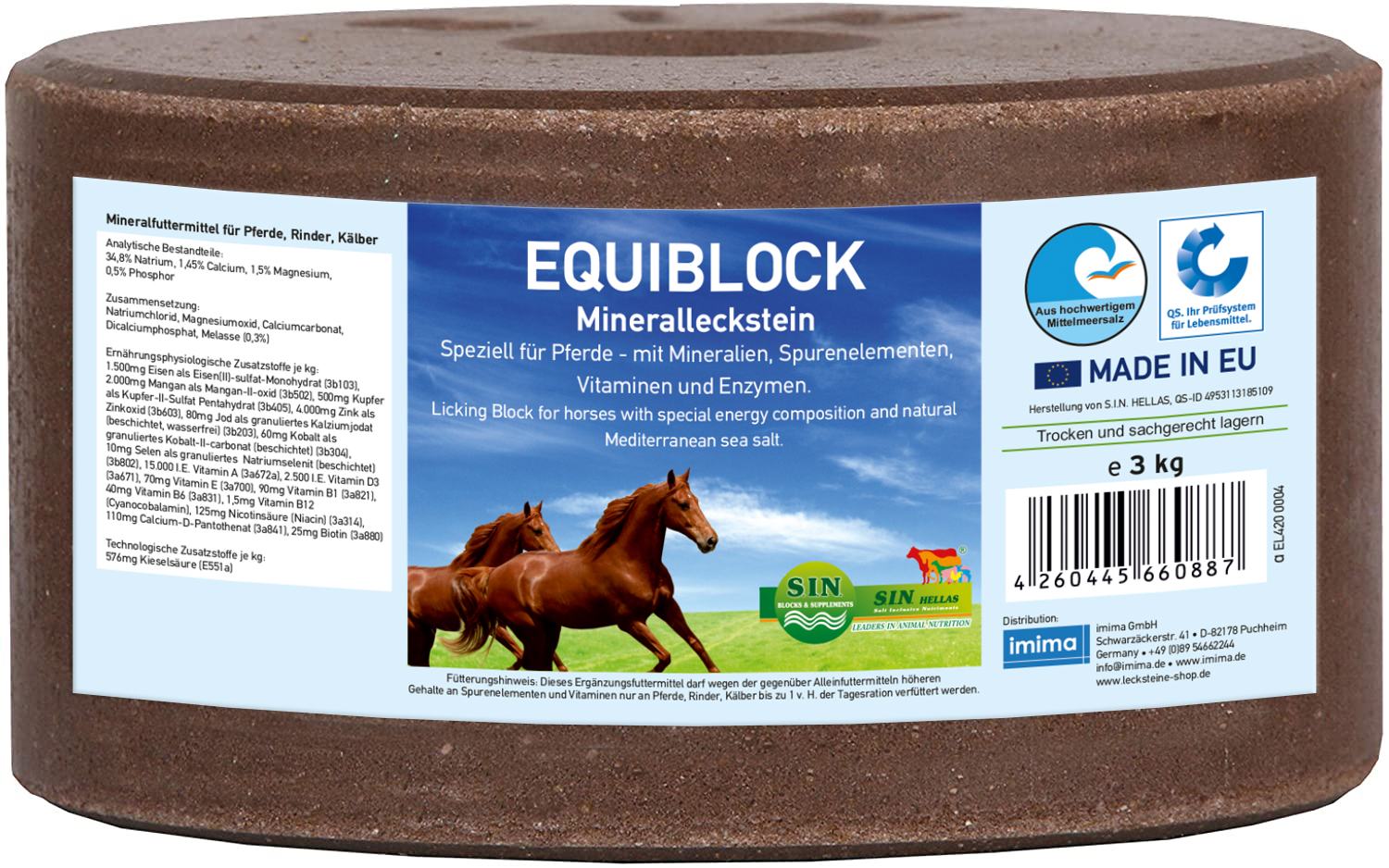 EQUIBLOCK Mineralleckstein, 3kg