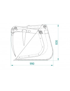 Greifschaufel L / Z  Frontlader ( EURO-Aufnahme ) inkl. abnehmbare Seitenteile / Schürfleiste HB 500