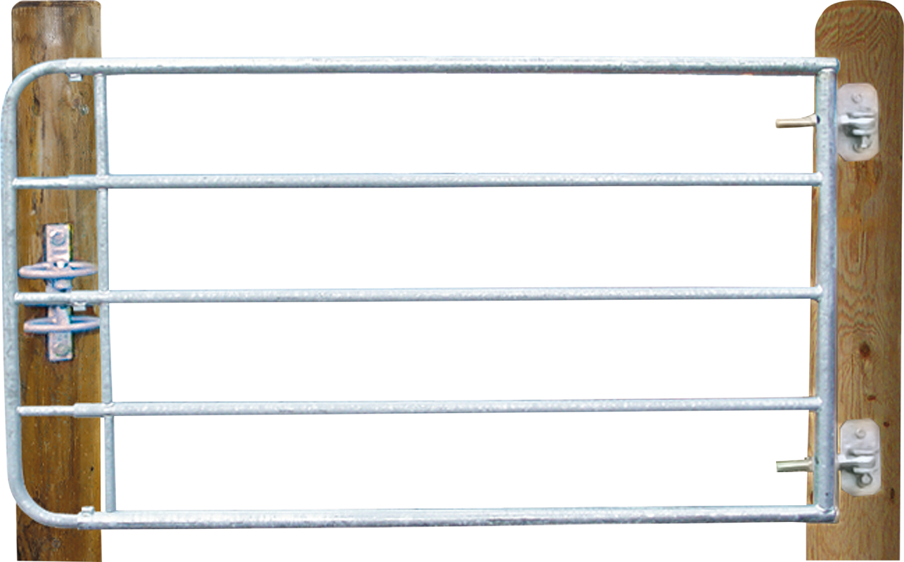 Profi-Weidezauntor, verstellbar, Höhe 1,10 m, Länge 1,10 – 1,70 m, 1 Strebe (Montagemaß: 1,00 - 1,60 m)