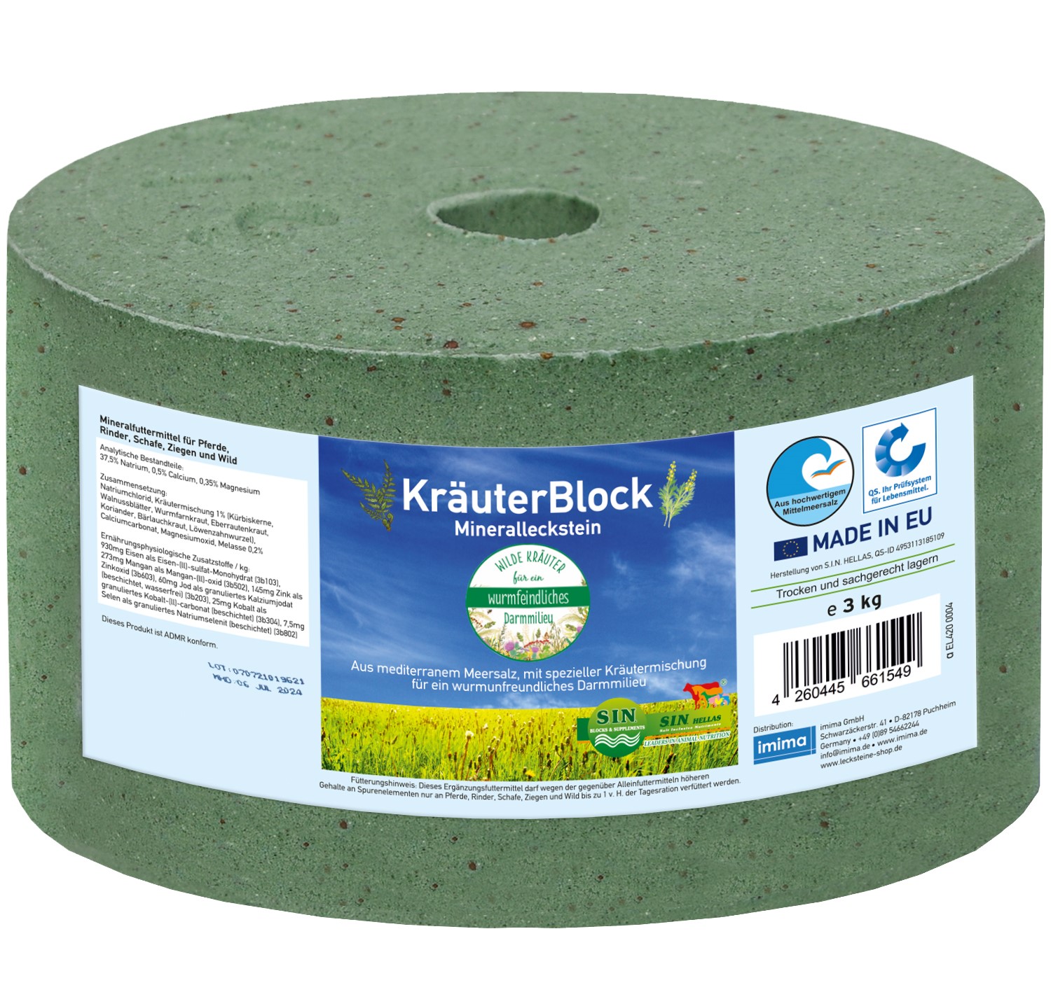 KräuterBlock Mineralleckstein, 3kg