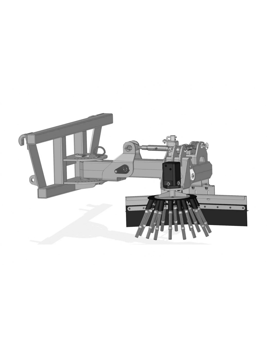 Wildkrautbürste Teleskoplader/Radlader hydraulischer Antrieb / Bürste 500 MM / mech. Seitenverstellung