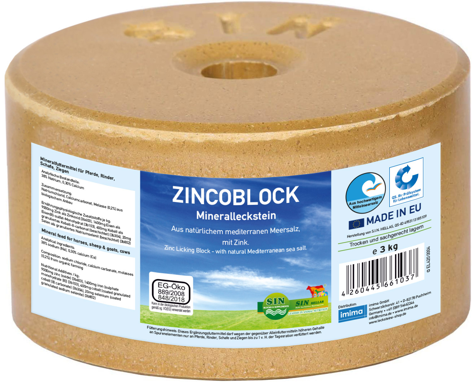 ZINCOBLOCK Mineralleckstein, 3kg